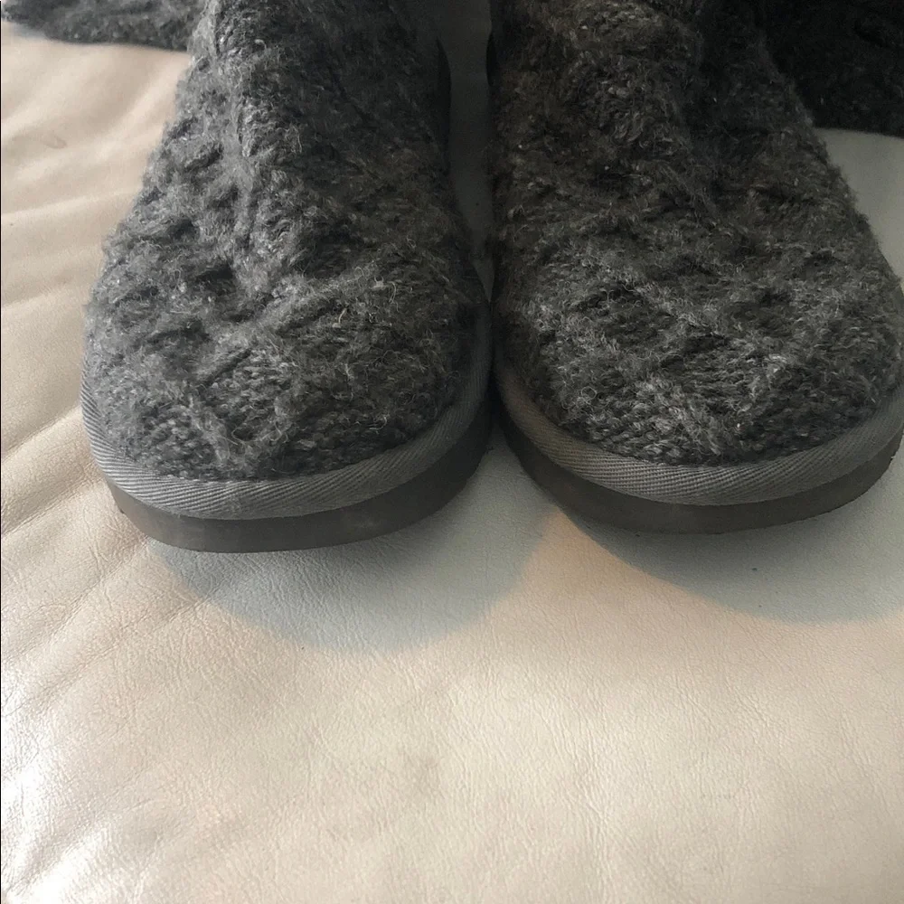 UGG LATTICE CARDY KNIT TALL BOOTS BUTTON CLOSURE
